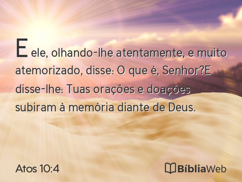 Atos 10:4 em imagem para compartilhar