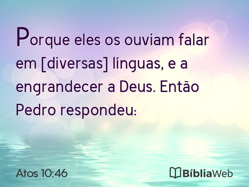 Atos 10:46 em imagem para compartilhar