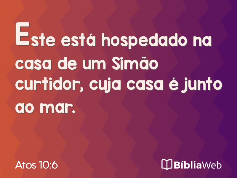 Atos 10:6 em imagem para compartilhar