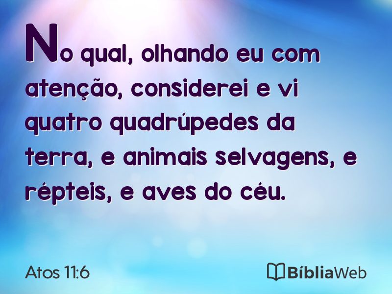 Atos 11:6 em imagem para compartilhar
