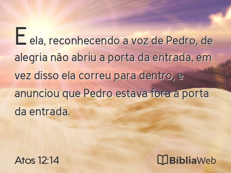 Atos 12:14 em imagem para compartilhar