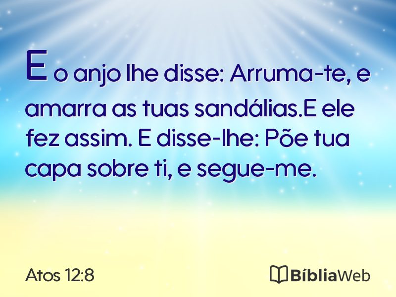 Atos 12:8 em imagem para compartilhar