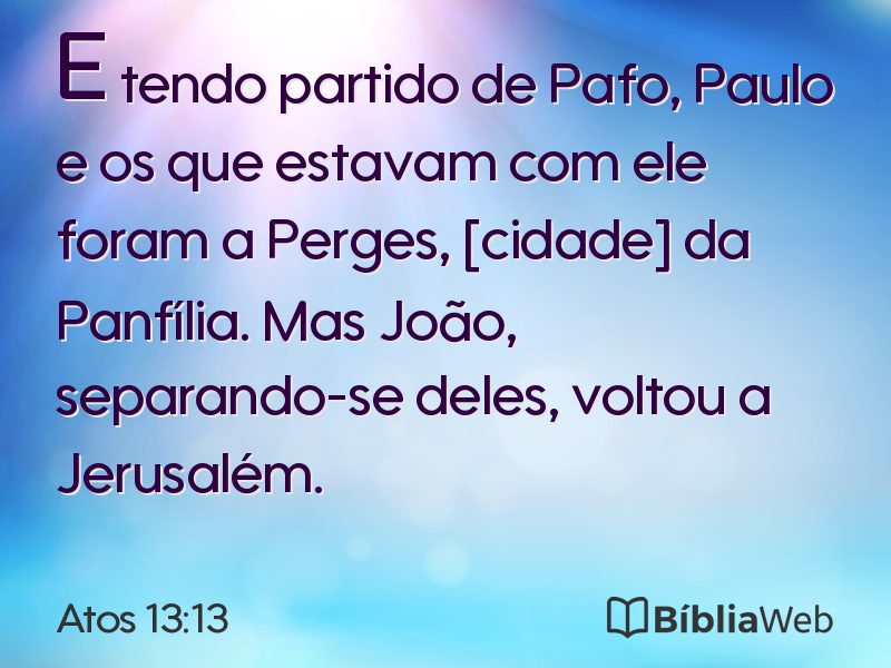 Atos 13:13 em imagem para compartilhar