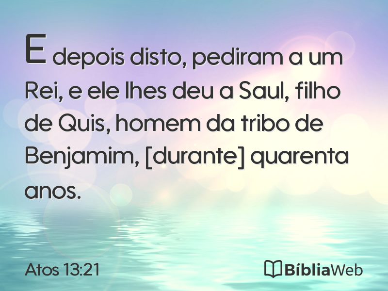 Atos 13:21 em imagem para compartilhar
