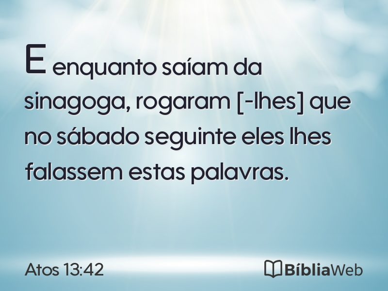 Atos 13:42 em imagem para compartilhar