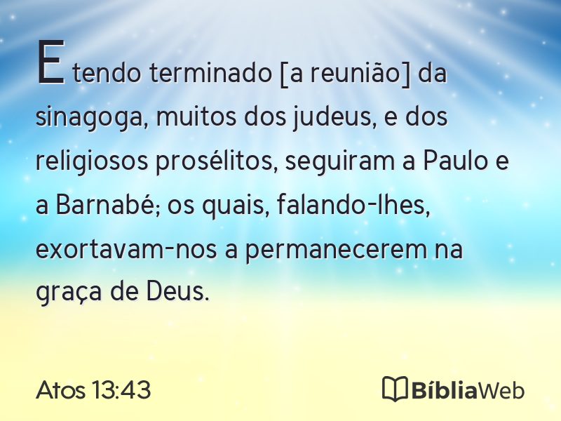 Atos 13:43 em imagem para compartilhar