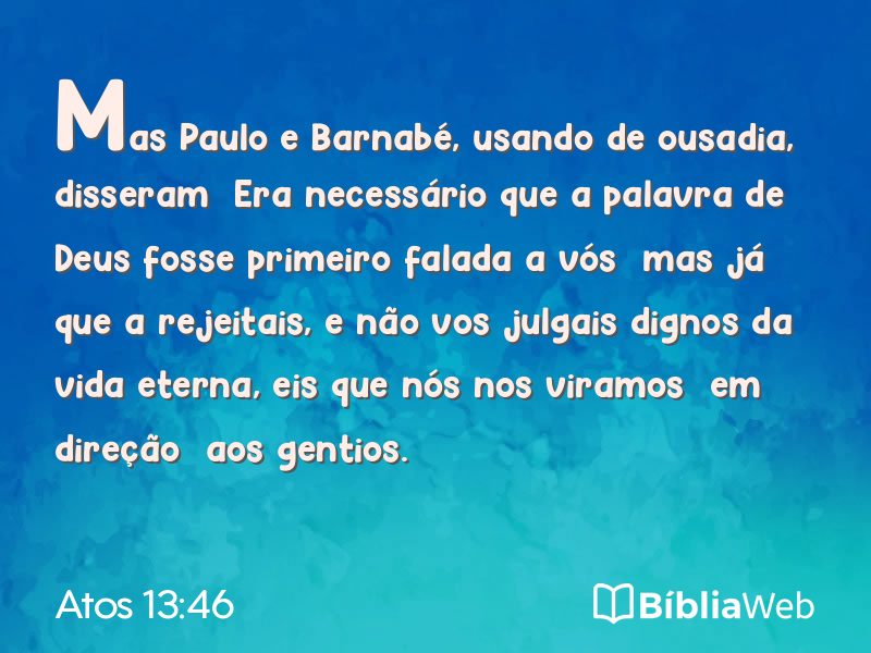 Atos 13:46 em imagem para compartilhar