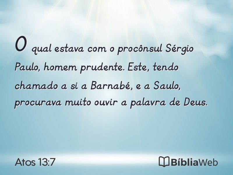 Atos 13:7 em imagem para compartilhar