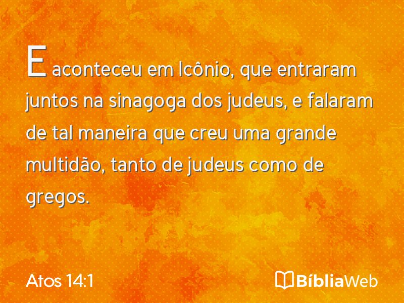 Atos 14:1 em imagem para compartilhar
