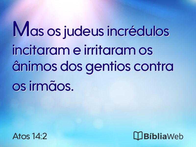 Atos 14:2 em imagem para compartilhar