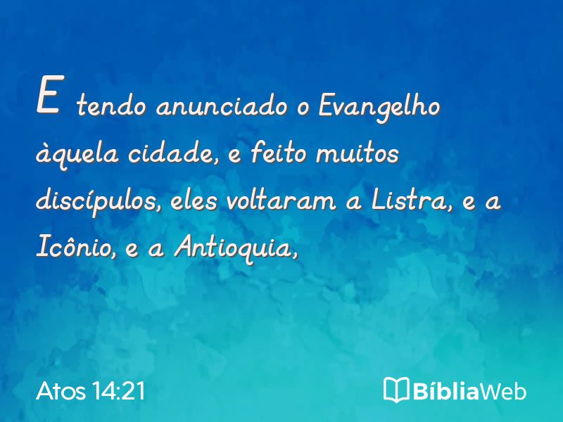 Atos 14:21 em imagem para compartilhar