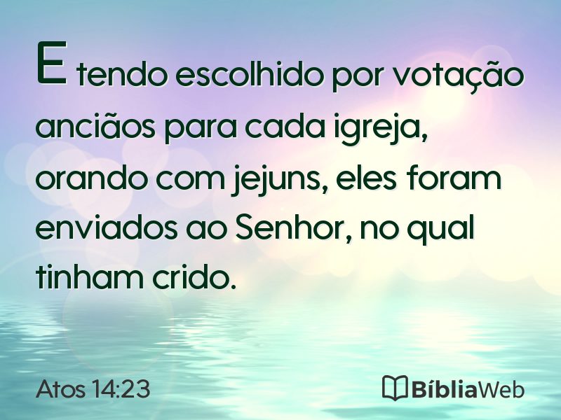 Atos 14:23 em imagem para compartilhar