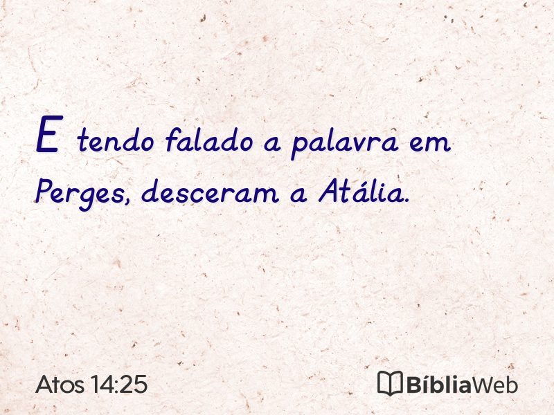 Atos 14:25 em imagem para compartilhar