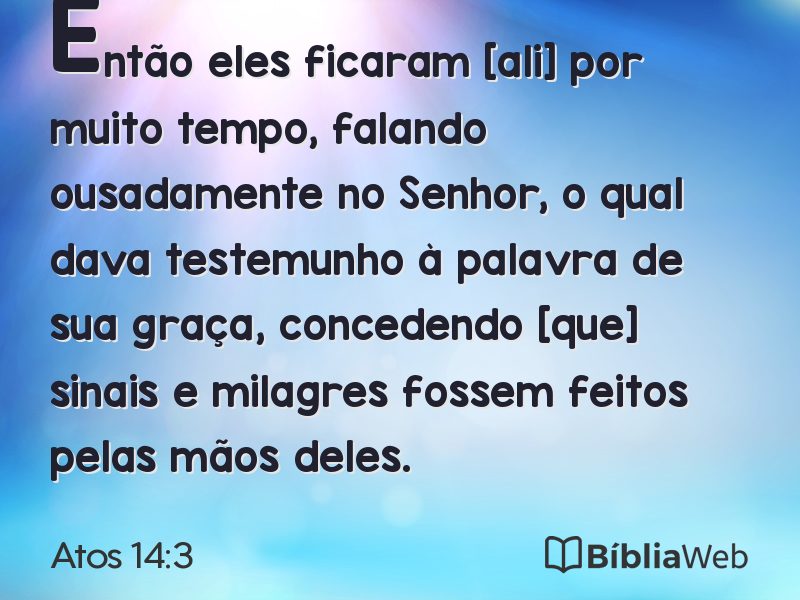 Atos 14:3 em imagem para compartilhar