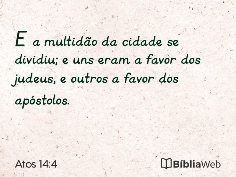 Atos 14:4 em imagem para compartilhar