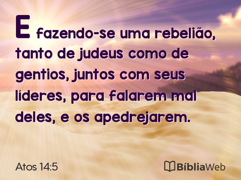Atos 14:5 em imagem para compartilhar