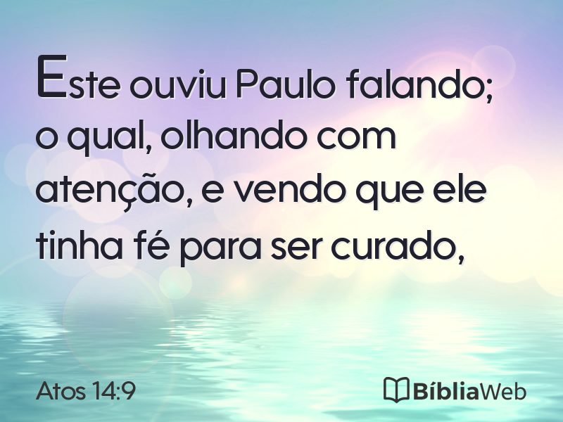 Atos 14:9 em imagem para compartilhar