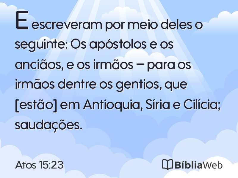 Atos 15:23 em imagem para compartilhar