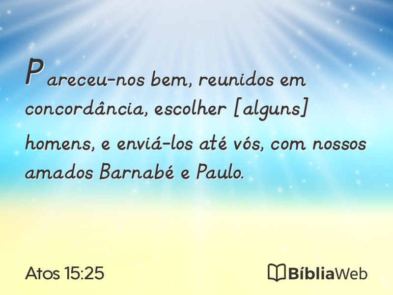 Atos 15:25 em imagem para compartilhar