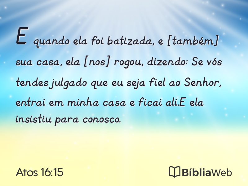 Atos 16:15 em imagem para compartilhar