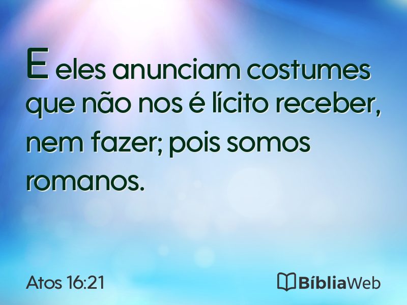 Atos 16:21 em imagem para compartilhar