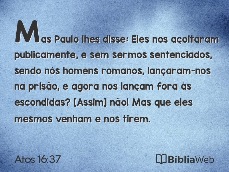 Atos 16:37 em imagem para compartilhar