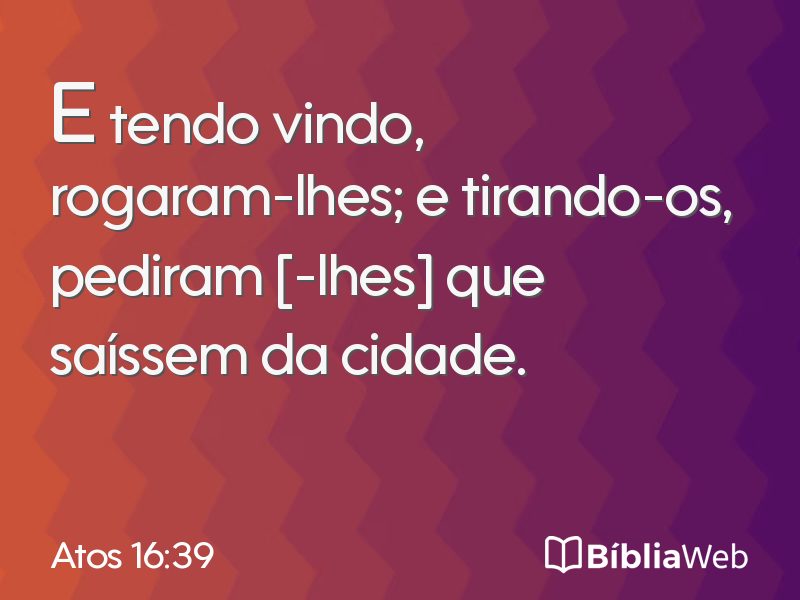 Atos 16:39 em imagem para compartilhar