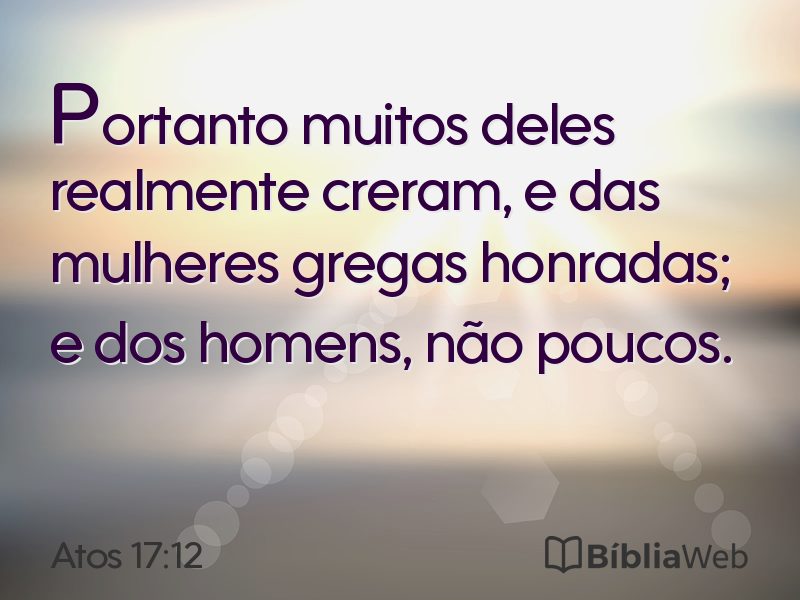 Atos 17:12 em imagem para compartilhar
