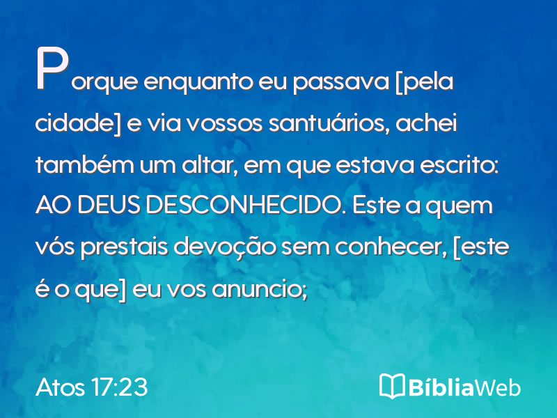Atos 17:23 em imagem para compartilhar