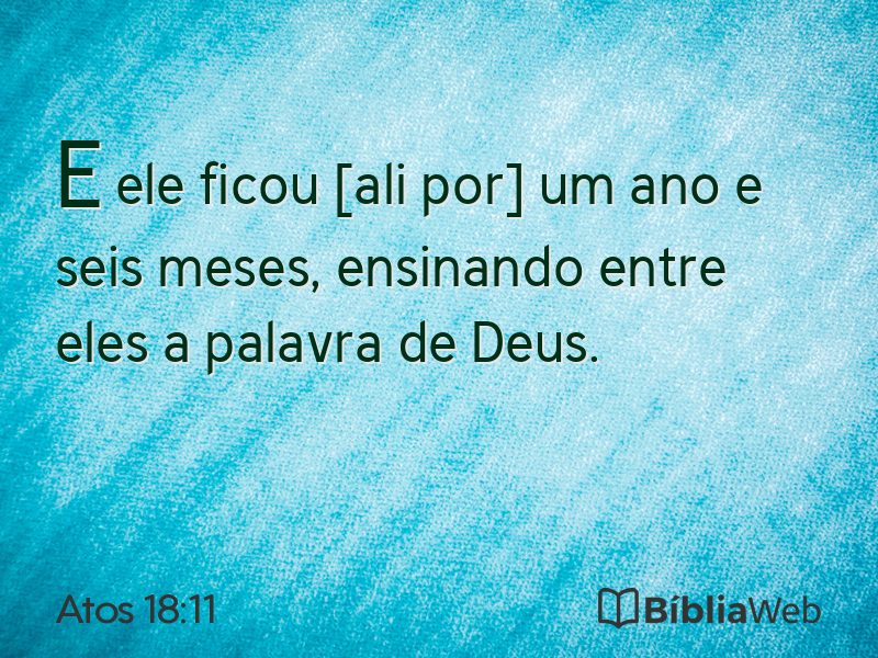 Atos 18:11 em imagem para compartilhar