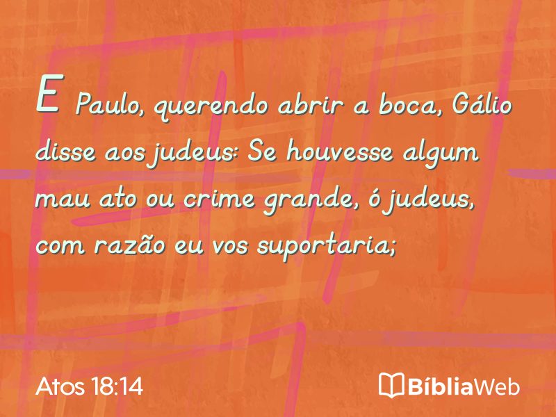 Atos 18:14 em imagem para compartilhar