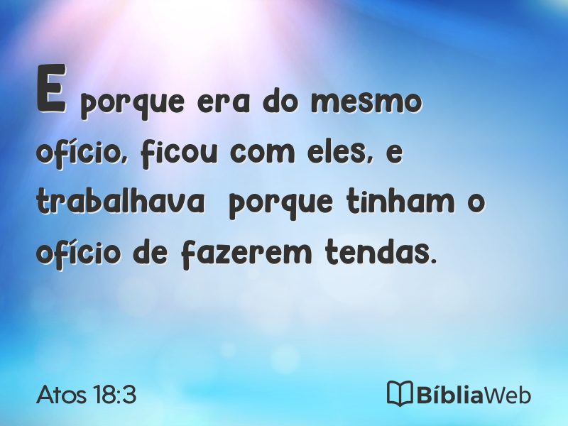 Atos 18:3 em imagem para compartilhar