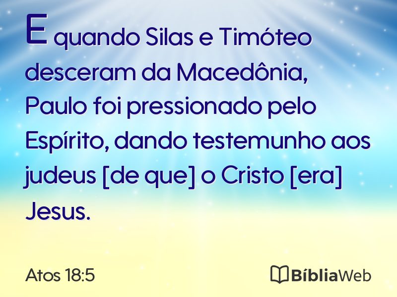 Atos 18:5 em imagem para compartilhar