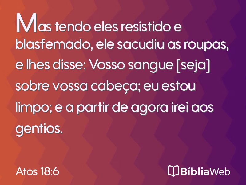 Atos 18:6 em imagem para compartilhar
