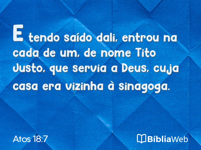 Atos 18:7 em imagem para compartilhar