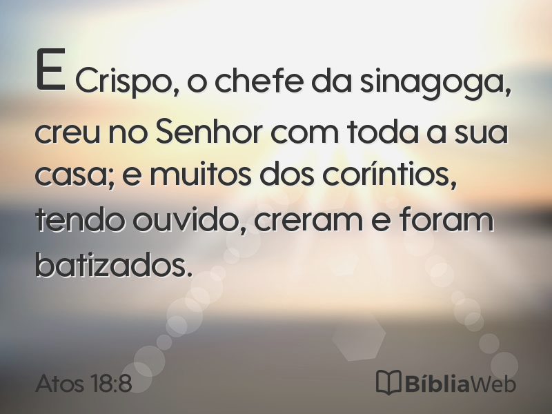Atos 18:8 em imagem para compartilhar