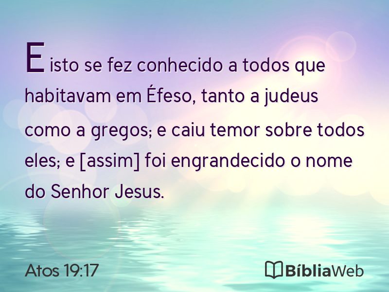 Atos 19:17 em imagem para compartilhar