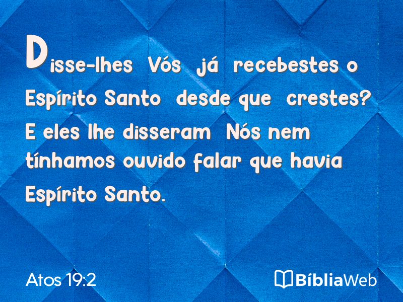 Atos 19:2 em imagem para compartilhar