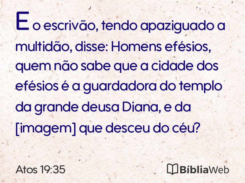 Atos 19:35 em imagem para compartilhar