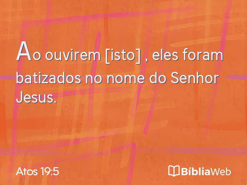 Atos 19:5 em imagem para compartilhar