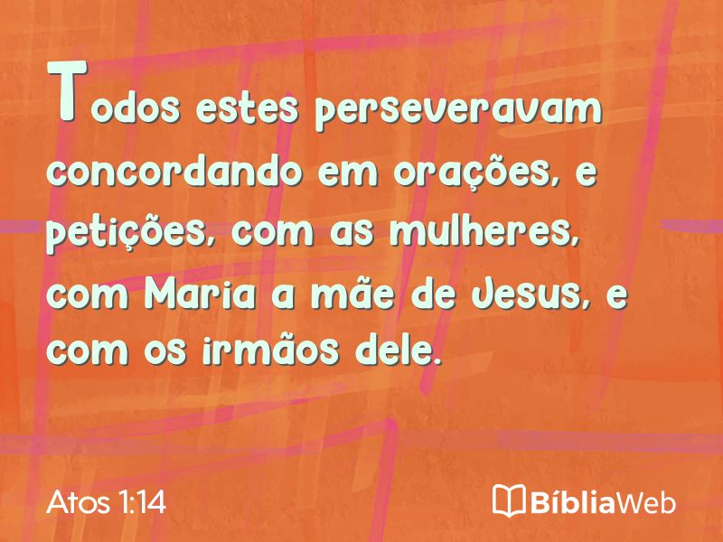 Atos 1:14 em imagem para compartilhar