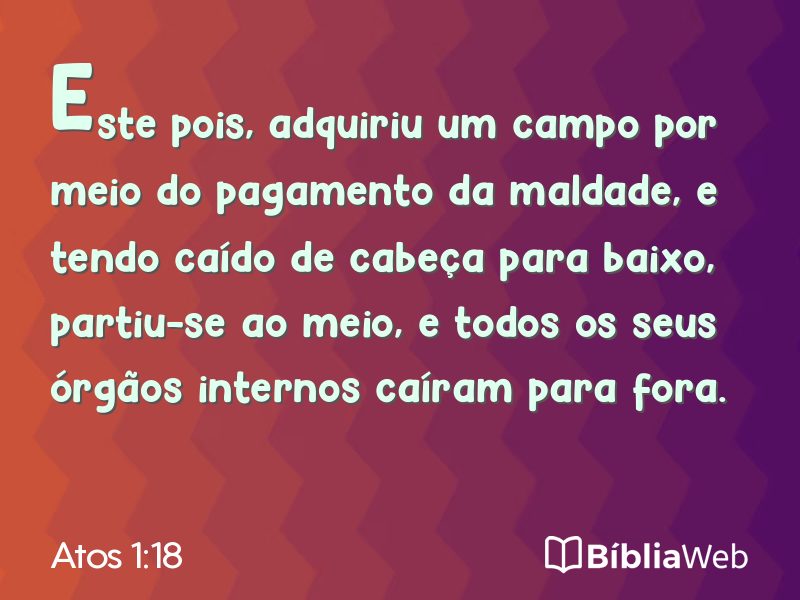 Atos 1:18 em imagem para compartilhar