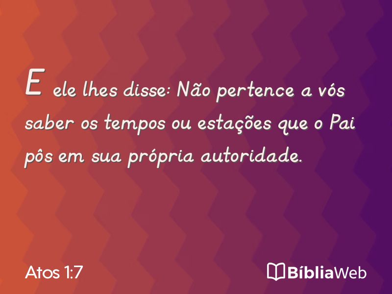 Atos 1:7 em imagem para compartilhar