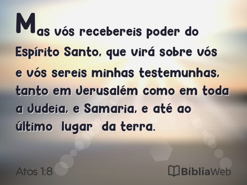 Atos 1:8 em imagem para compartilhar