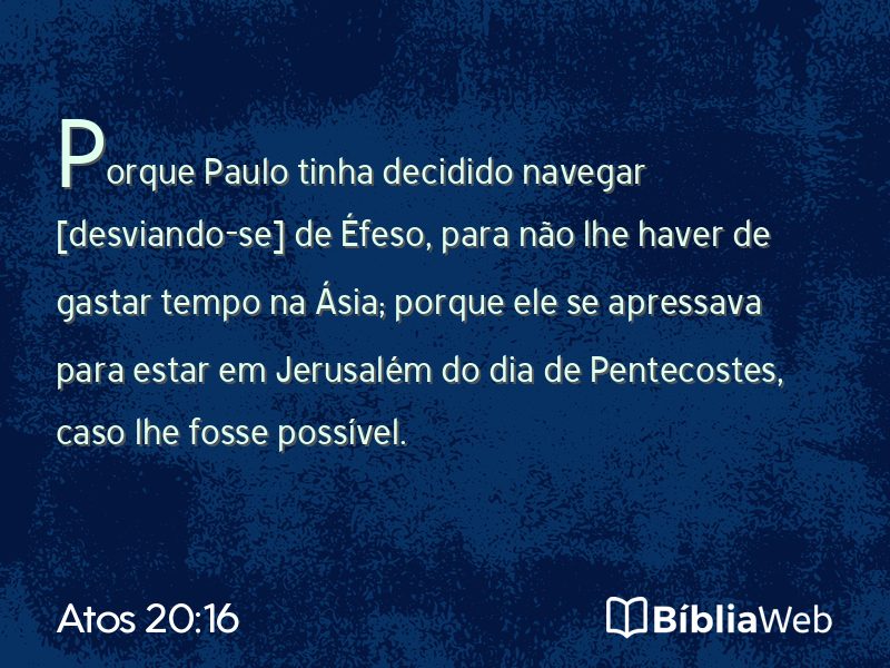 Atos 20:16 em imagem para compartilhar
