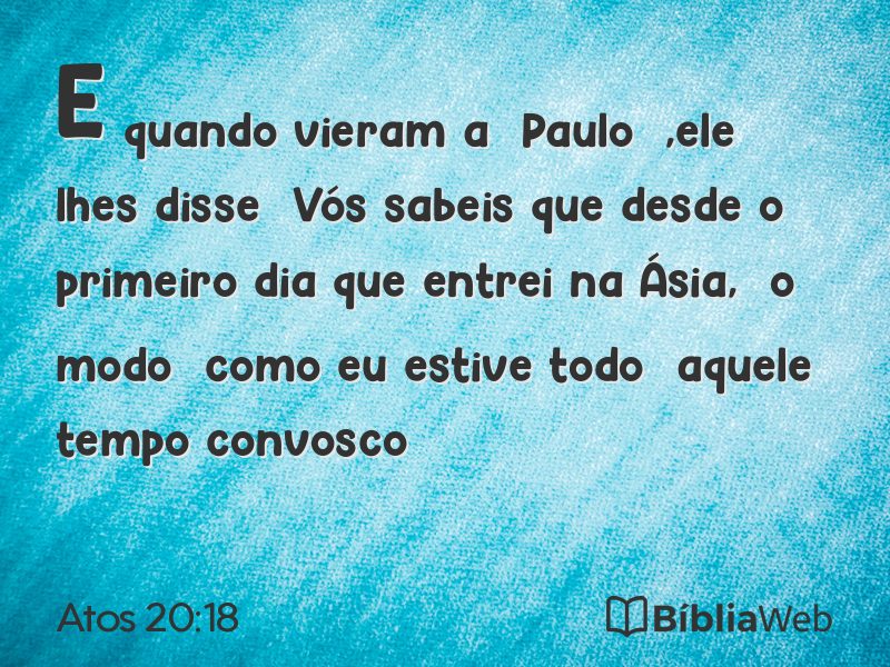 Atos 20:18 em imagem para compartilhar