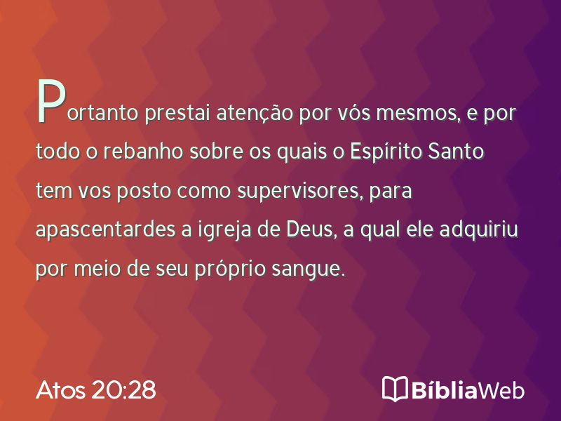 Atos 20:28 em imagem para compartilhar