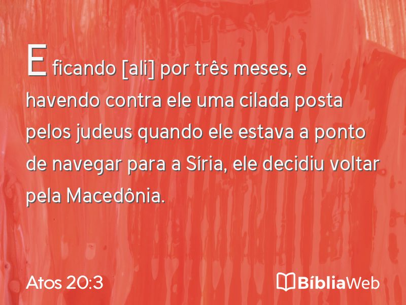 Atos 20:3 em imagem para compartilhar