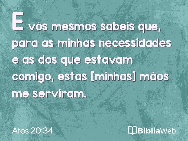 Atos 20:34 em imagem para compartilhar