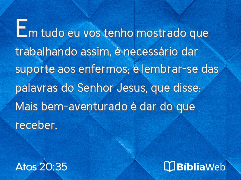 Atos 20:35 em imagem para compartilhar